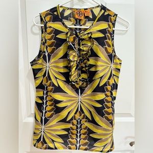 Tory Burch blouse sleeveless. Beautiful print.